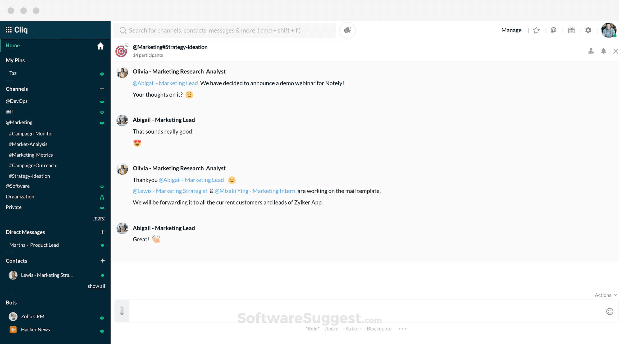 Zoho Cliq Pricing, Reviews, & Features in 2022